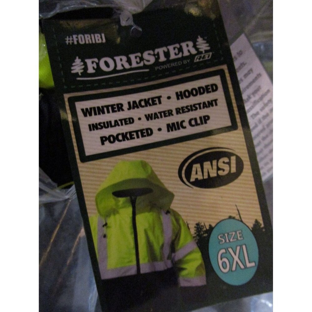 Forester Hi-Vis Yellow Insulated Bomber Jacket Hooded Winter Jacket Pocketed 6XL